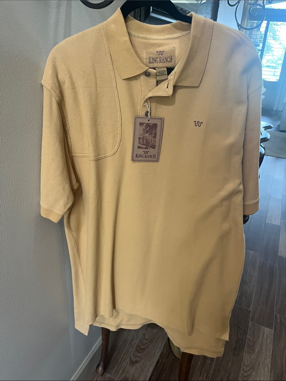 King Ranch Men’s Short-Sleeve Polo in Light Tan